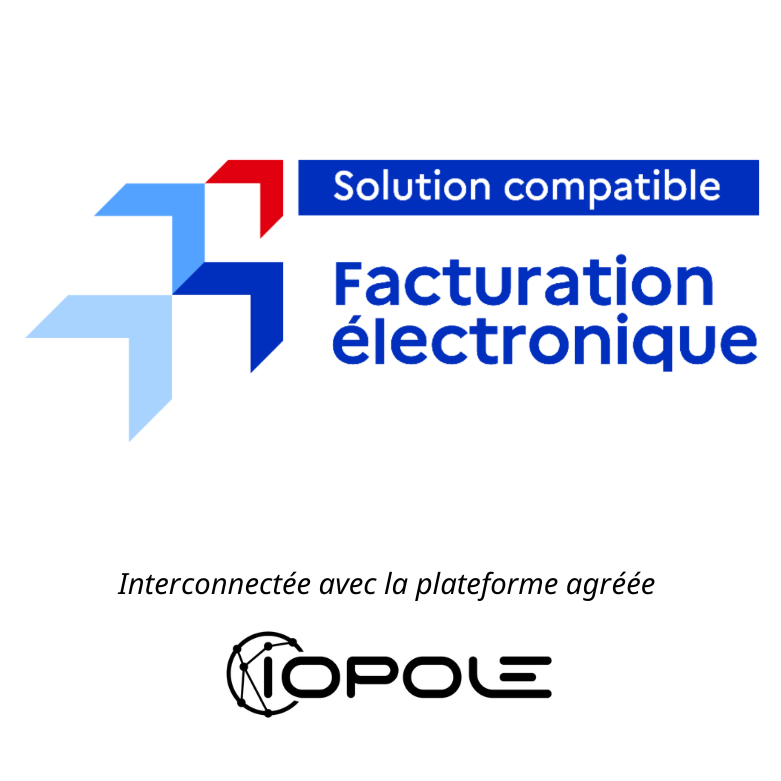 Badge Solution Compatible Facturation électronique — interconnectée avec la plateforme agréée Iopole